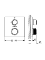 Grohe Allure 1 fogyasztós falsík mögötti termosztátos csaptelep, króm 19380002