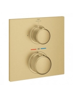 Grohe Allure 1 fogyasztós falsík mögötti termosztátos csaptelep, szálcsiszolt világos arany 19380GN2