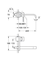 Grohe Allure 2-lyukas fali mosdócsaptelep 19386000 (egyedi akció)