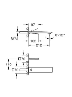 Grohe Allure M 2-lyukas falra szerelhető mosdócsaptelep, szálcsiszolt világos arany 19386GN2