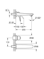 Grohe Eurostyle fali mosdócsaptelep M-Size 19571003