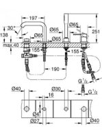 Grohe Essence 4-lyukú egykaros kádkombináció, króm 19578001