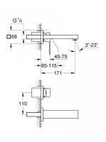Grohe Eurocube 2-lyukas mosdócsaptelep S-es méret, rozsdamentes acél hatású 19895DC0