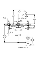 Grohe Atrio 3-lyukas króm mosdócsaptelep, M-es méret 20008003