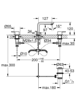 Grohe Lineare kétkaros 3-lyukas mosdócsaptelep M-es méret, króm 20304001