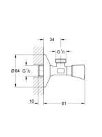 Grohe BauContemporary Neutral sarokszelep 10 db, króm 2201100M