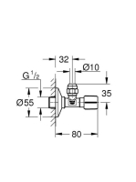 Grohe Sarokszelep 1/2-3/8, króm 22037000