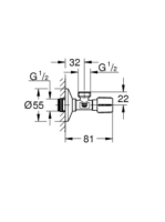 Grohe sarokszelep, króm 22043000