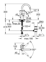 Grohe Eurostyle Cosmopolitan egykaros mosdócsaptelep 1/2" L-es méret 23043003 23043003
