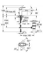 Grohe Eurocube egykaros bidécsaptelep S méret, rozsdamentes acél hatású 23138DC0