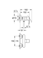 Grohe Wave Cosmopolitan egykaros fali zuhanycsaptelep, króm 23208000