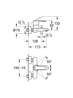 Grohe Wave Cosmopolitan egykaros kádcsaptelep zuhanyváltóval, króm 23209000