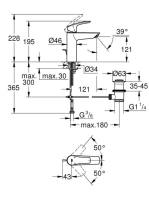 Grohe Eurosmart M egykaros mosdócsaptelep leeresztővel, króm 23322003