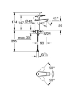 Grohe BauEdge egykaros mosdó csaptelep S-es méret, króm 23330001