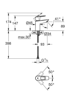 Grohe BauLoop egykaros mosdócsaptelep, S-es méret, króm 23337001