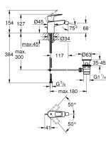 Grohe BauLoop egykaros bidécsaptelep leeresztővel, króm 23338001