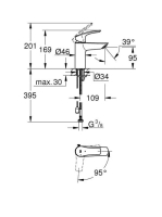 Grohe Eurosmart hidegindítású egykaros csaptelep S-méret lánc szemmel Króm 23372003