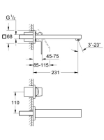 Grohe Eurocube 2-lyukas mosdócsaptelep M-es méret, króm 23447000