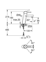 Grohe Concetto egykaros mosdócsaptelep M-es méret, lefolyó nélkül 23451001