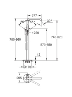 Grohe Essence egykaros kádtöltő csaptelep, rozsdamentes acél hatású 23491DC1