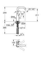 Grohe Essence egykaros króm mosdócsaptelep, L-es méret 23541001