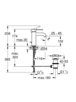 Grohe Essence grafit egykaros mosdócsaptelep leeresztőgarnitúrával, S-méret 23589A01