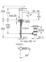 Grohe Essence szálcsiszolt rose arany egykaros mosdócsaptelep leeresztőgarnitúrával, S-méret 23589DL1