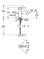 Grohe Essence S szálcsiszolt rose arany egykaros mosdócsaptelep leeresztőszelep nélkül 23590DL1