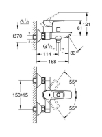 Grohe Bauloop egykaros kádcsaptelep, króm 23602001