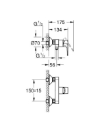 Grohe BauLoop egykaros zuhanycsaptelep, lyukas fogantyúval, króm 23633001