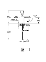 Grohe Eurocube Joy mosdócsaptelep, S-Size, leeresztő nélkül 23656000