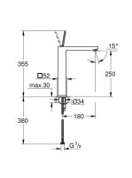 Grohe Eurocube Joy egykaros mosdócsaptelep XL-Size 23661000
