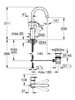 Grohe BauEdge egykaros mosdócsaptelep L-es méret, króm 23760001