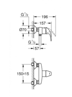 Grohe Start Curve egykaros fali zuhanycsaptelep, króm 23767000