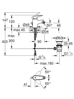 Grohe Start Flow egykaros bidé csaptelep leeresztővel, króm 23770000