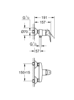 Grohe Start Flow egykaros fali zuhanycsaptelep, króm 23771000