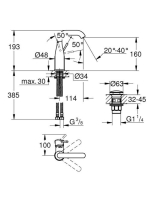 Grohe Essence króm egykaros mosdócsaptelep Click-Clack leeresztővel, M-es méret 23798001
