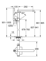Grohe Plus egykaros kádtöltő csaptelep, szálcsiszolt grafit 23846AL3