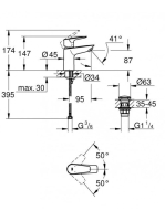 Grohe Bauedge S víztakarékos mosdócsaptelep, króm 23896001
