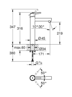 Grohe Concetto egykaros mosdócsaptelep XL-es méret, leeresztő nélkül 23920001