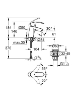 GROHE Eurosmart mosdócsaptelep push-open leeresztővel 23922002