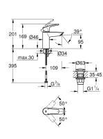 Grohe Eurosmart S méret mosdócsaptelep klikk klakk leeresztőgarnitúrával, króm 23922003