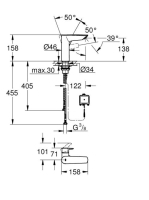 Grohe Eurosmart egykaros elektromos mosdócsaptelep, M-es méret, króm 23975003