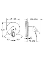 Grohe Eurostyle króm/fehér egykaros zuhanycsaptelep 33590LS3