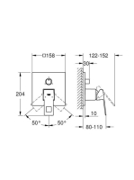 Grohe Eurocube egykaros keverő 3-utas váltóval, rozsdamentes acél hatású 24094DC0