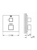Grohe Grohtherm Cube termosztátos zuhanycsaptelep, rozsdamentes acél hatású 24153DC0