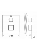 Grohe Grohtherm Cube termosztátos csaptelep, szálcsiszolt grafit 24155AL0