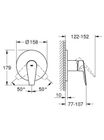 Grohe BauEdge egykaros falsík alatti zuhanycsaptelep, króm 24161001