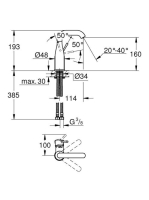 Grohe Essence egykaros mosdócsaptelep elfordítható kifolyóval M-es méret, fantom fekete 24176KF1