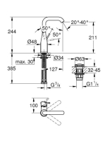 Grohe Essence egykaros mosdócsaptelep L-méret Króm 24182001